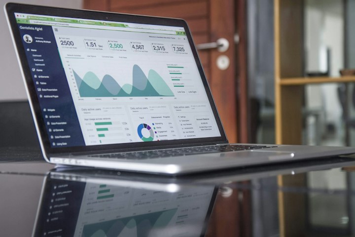 Laptop mit Auswertung, erster Schritt